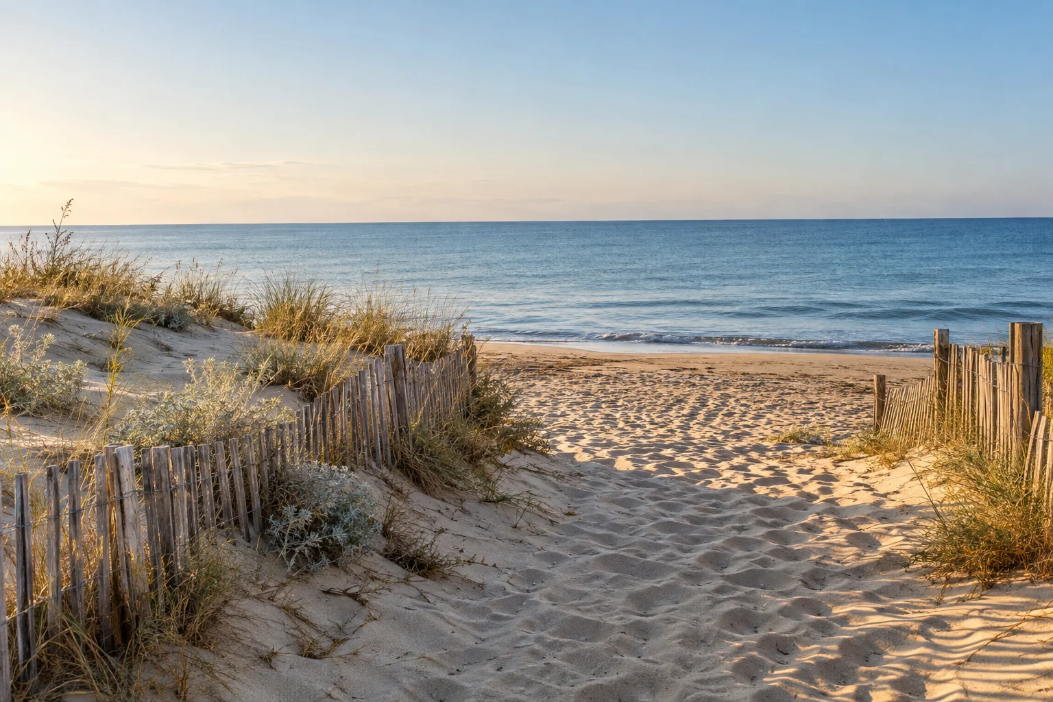 Dunes et plage de la côte catalane — image d’ambiance générée